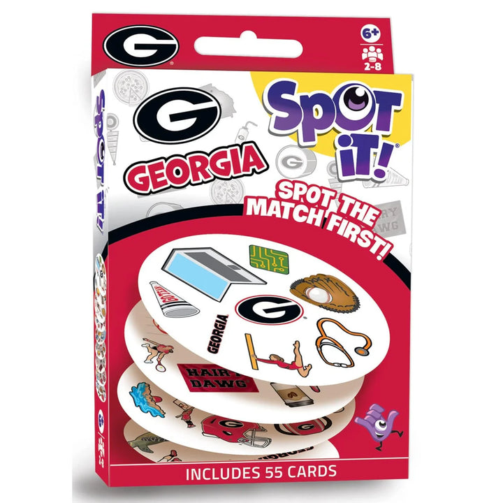 Spot It! game packaging featuring Georgia Bulldogs logo on a white background