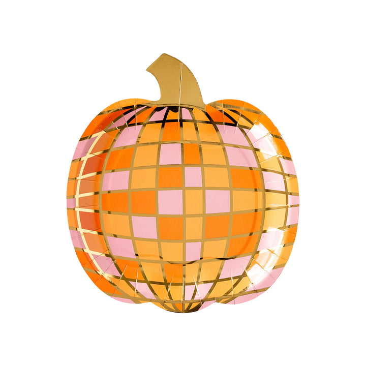 Decorative pumpkin with a mosaic pattern on a white background