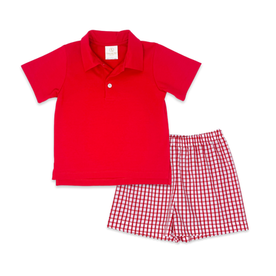 Lullaby Set Parker Polo Set | Red