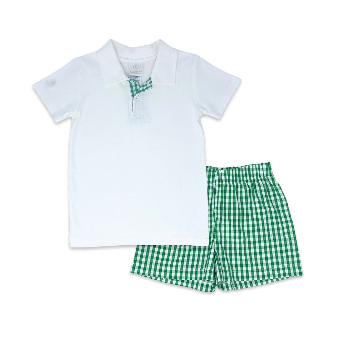 Lullaby Set Parker Polo Set | Augusta Green Check