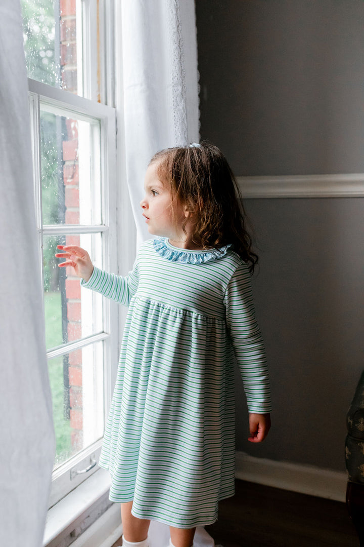 Cici Knit Dress | Snowdrop Floral & Stripe - PRE-SALE