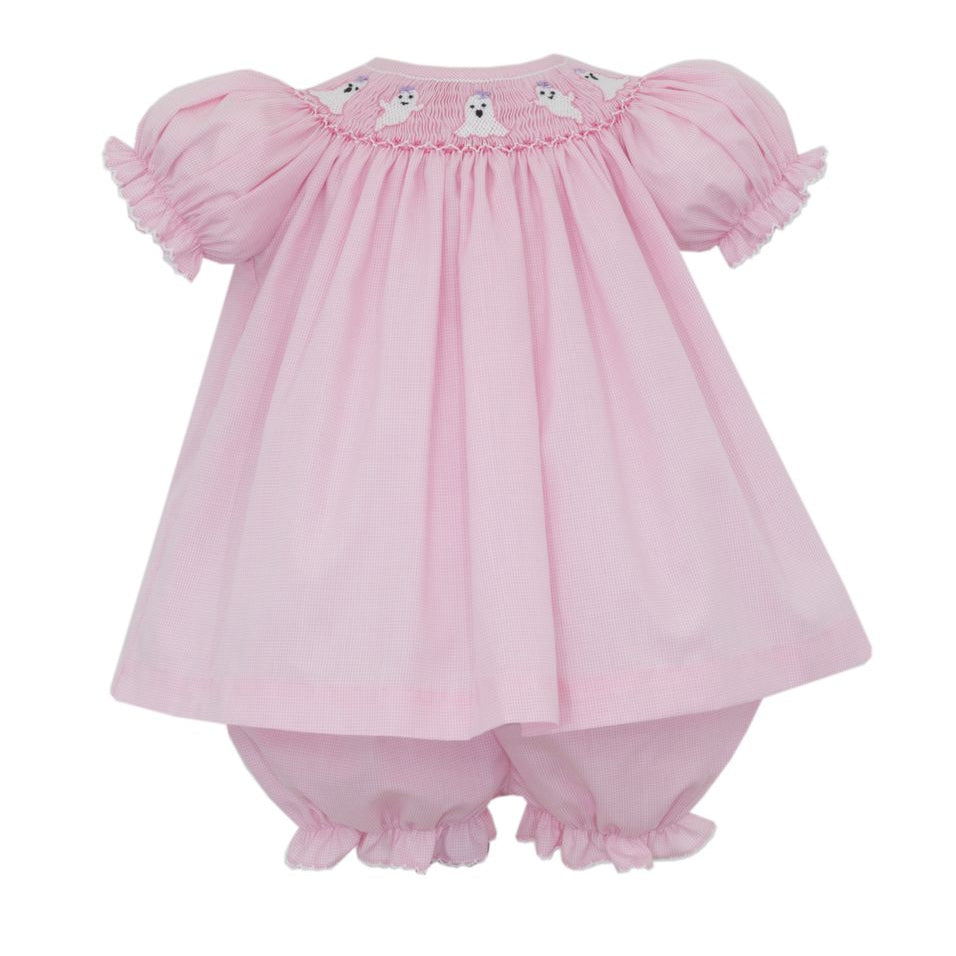 Smocked Bloomer Set | Pink Ghost - PRE-SALE