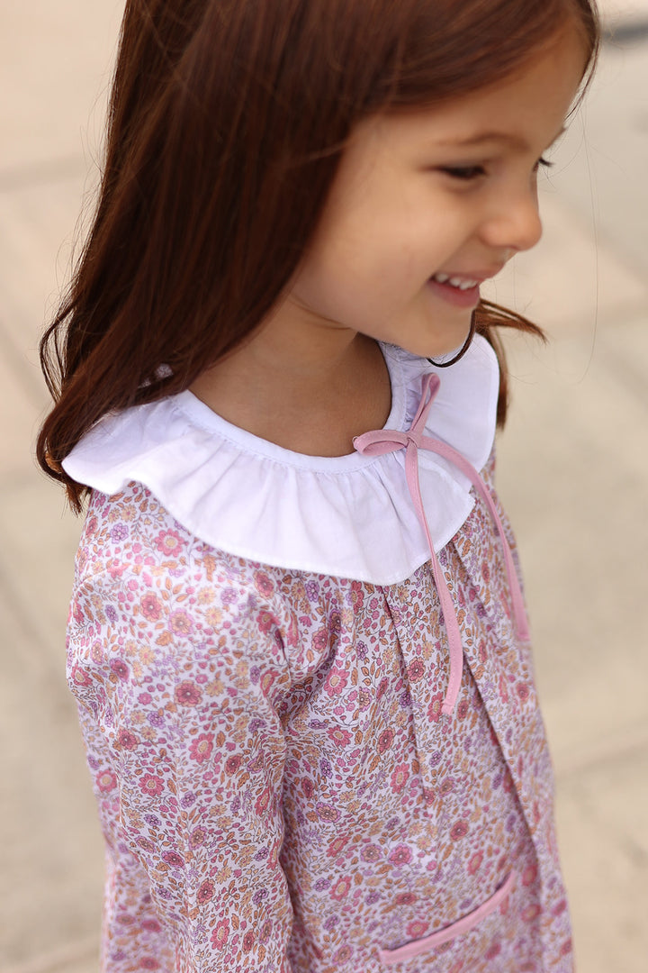 Pink Fall Floral Dress