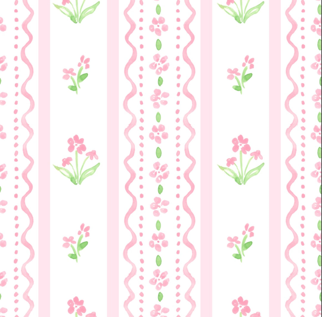 Poppy Set | Pink Floral Scallop Knit (5, 7,  8)