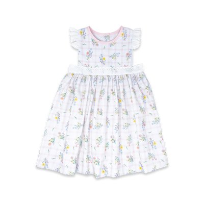 Lullaby Set Pinafore Dress | Pink Windowpane Floral