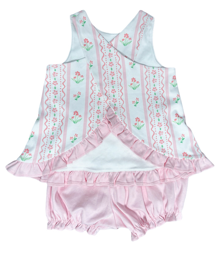 Poppy Set | Pink Floral Scallop Knit (5, 7,  8)