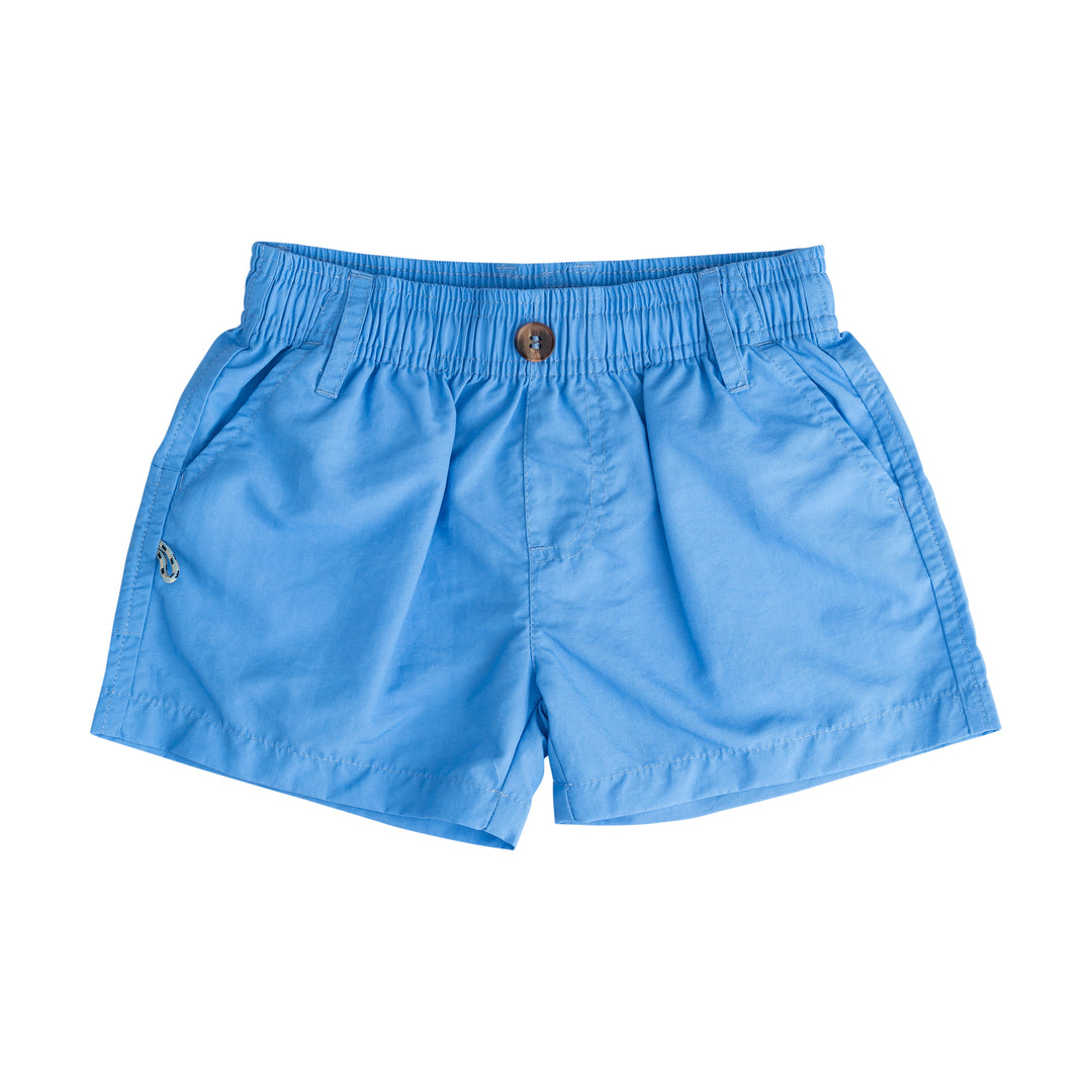 Blue shorts on a white background