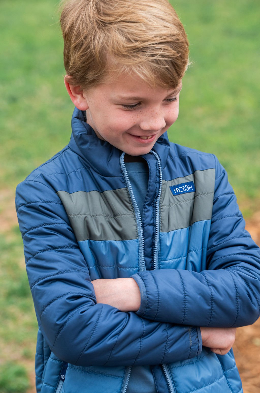 Puffer Jacket | Dark Denim Colorblock