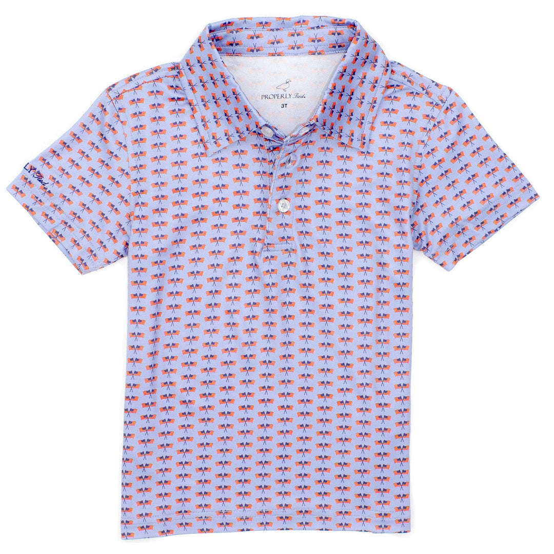 Short-sleeve shirt with a pattern on a white background