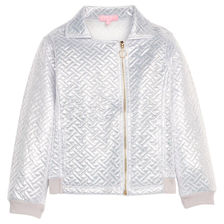 Bisby Kids Quilted Moto Jacket | Silver
