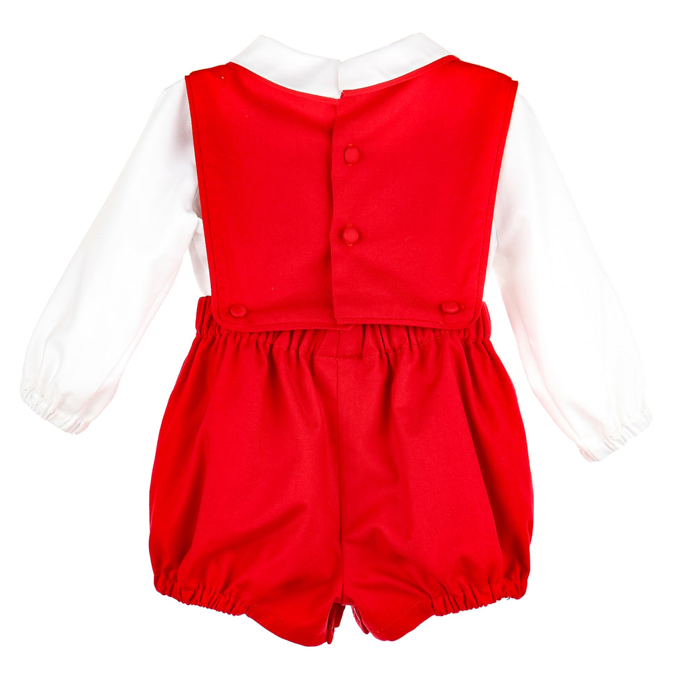 Sophie & Lucas Holiday Overall Set | Red