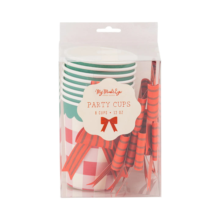 Plaid Paper Cups with Bows