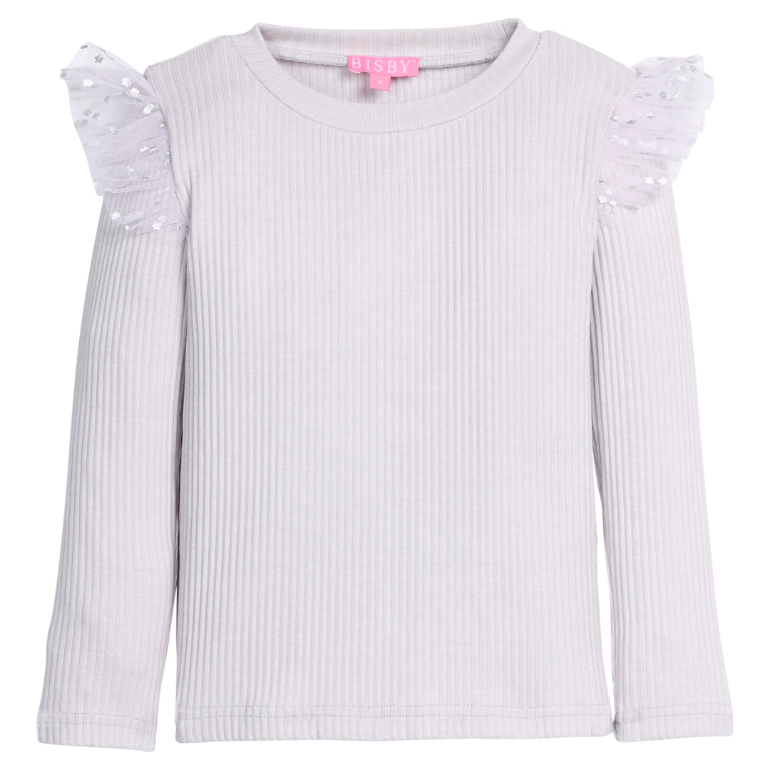 Bisby Sadie Top | Grey & Silver Sparkle Stars