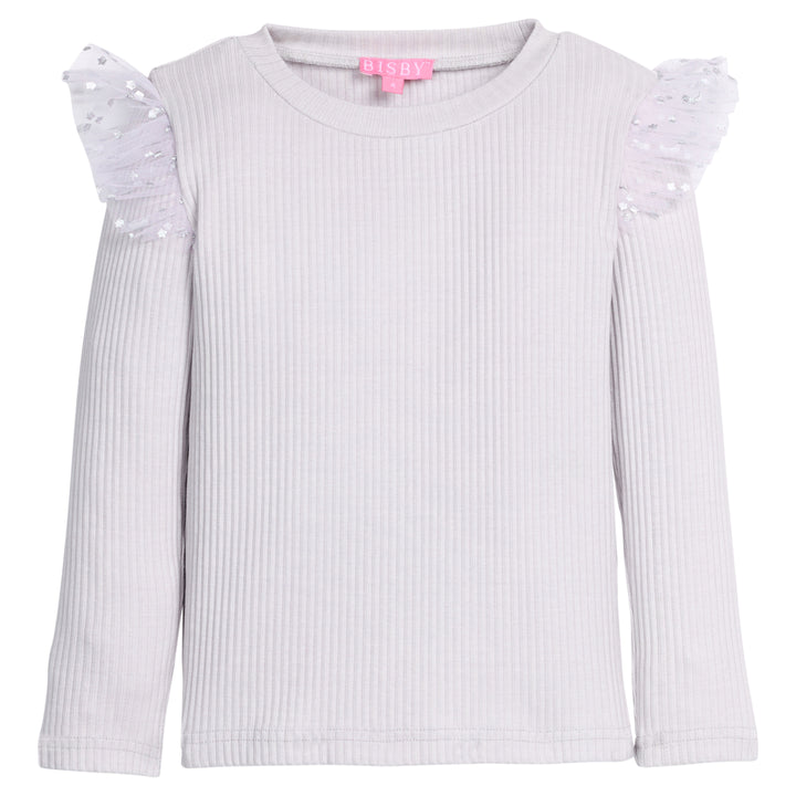 Bisby Sadie Top | Grey & Silver Sparkle Stars