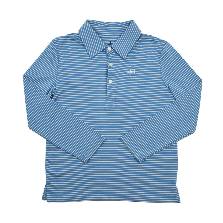 Banks Performance Stripe Polo | Blue