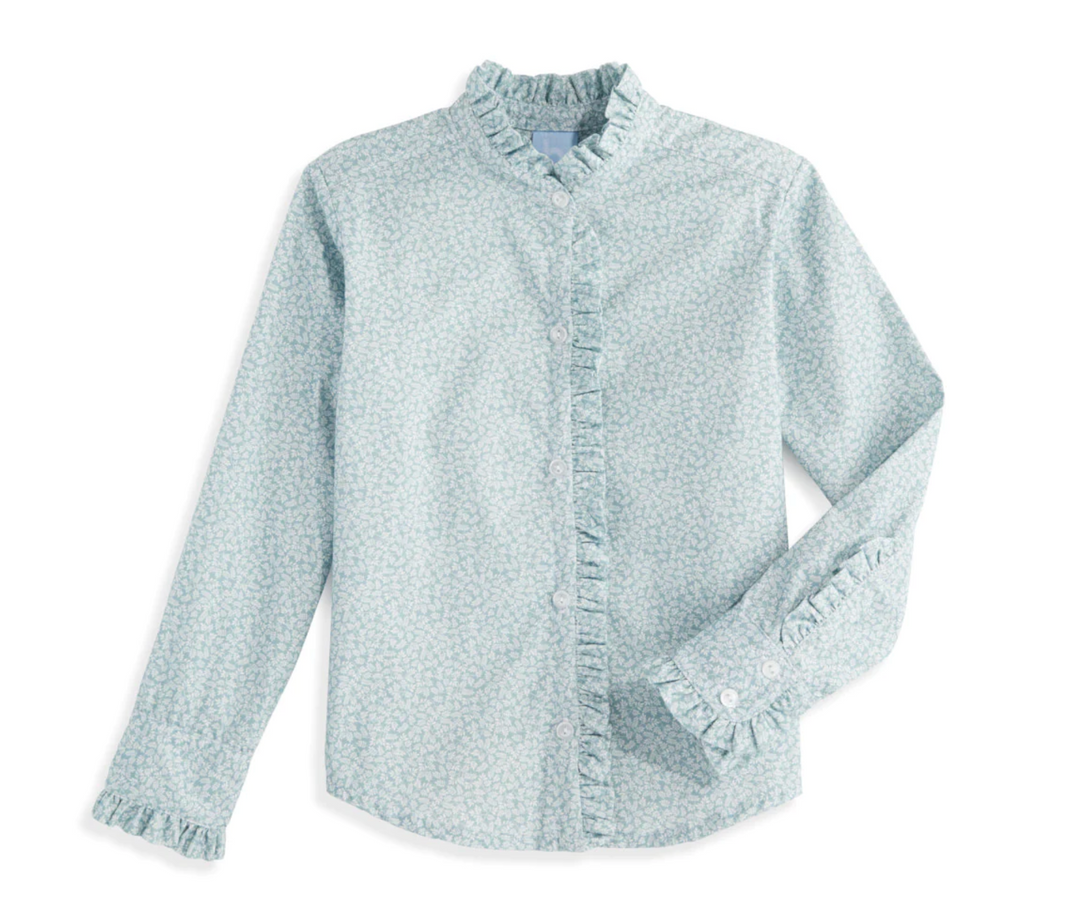bella bliss Ruffled Collar Buttondown Blouse | Calista Floral