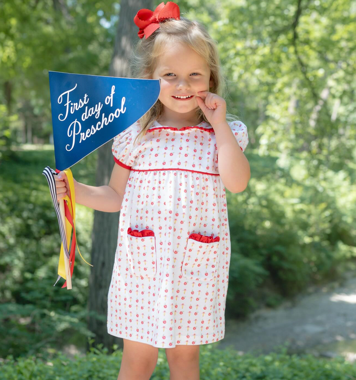 Back to School Knit Dress (2T, 4T, 5, 6)