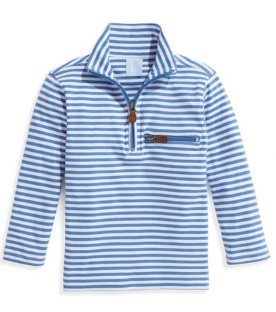 bella bliss Half-zip Pullover | Blue Stripe