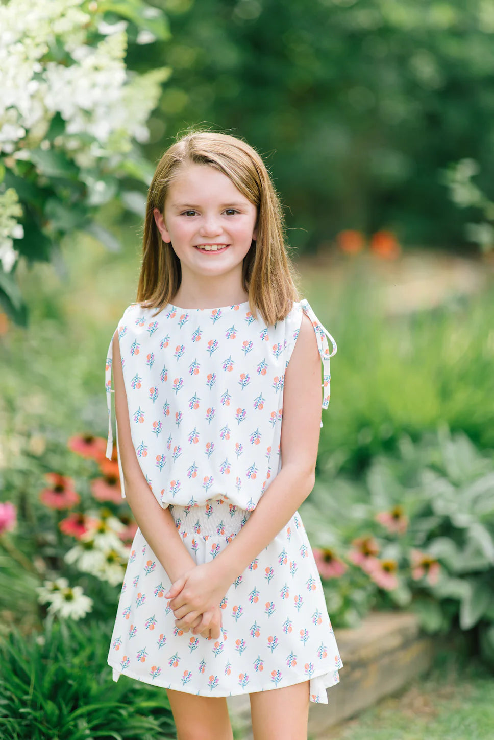 pleat. Helen Dress | White Block Print