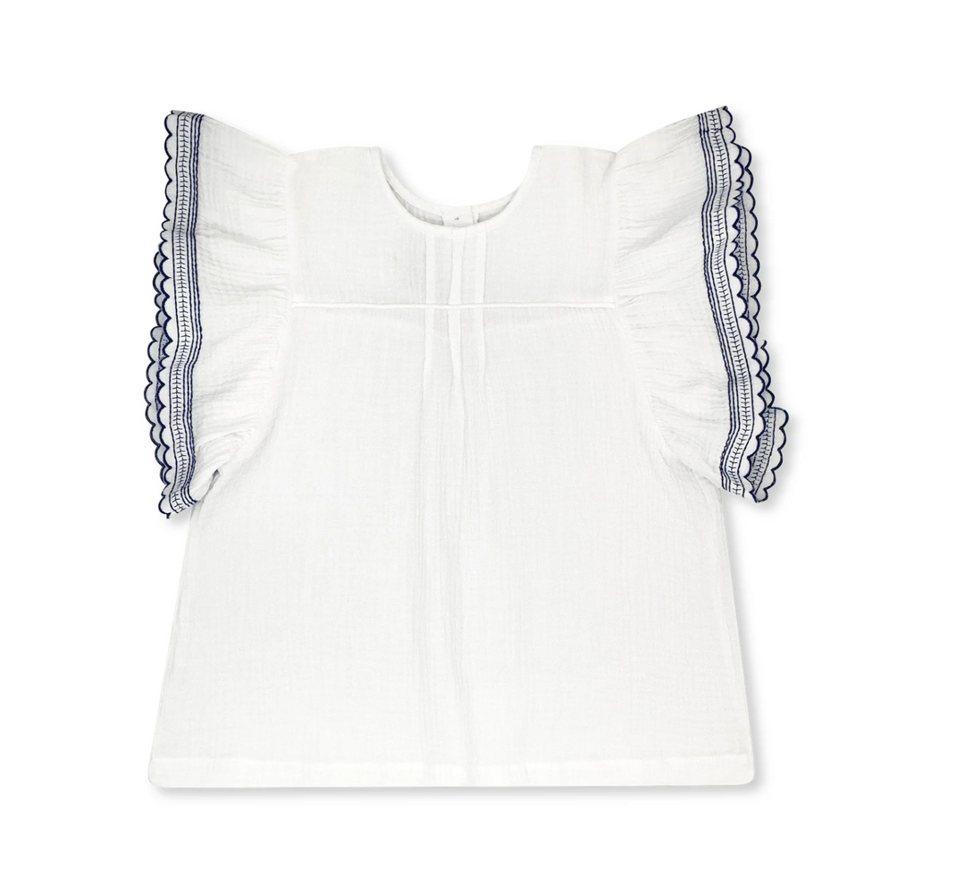 Set Proper Camille Blouse | White with Embroidery