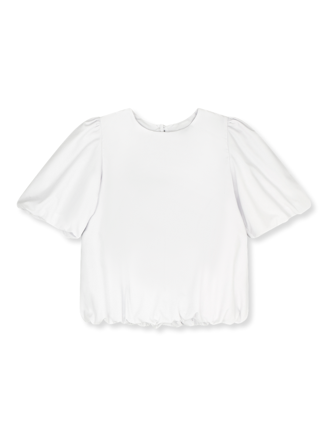White blouse with ruffled sleeves on a white background