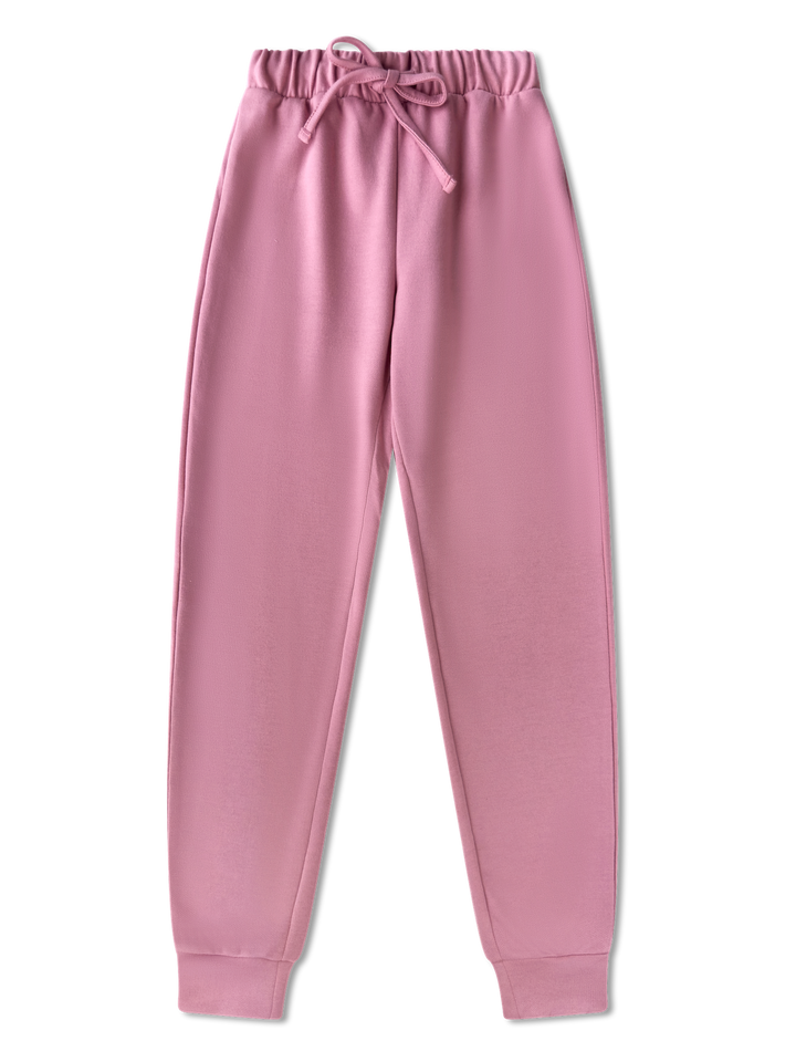 Pink sweatpants on a white background
