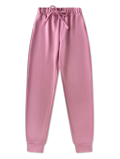 Pink sweatpants on a white background