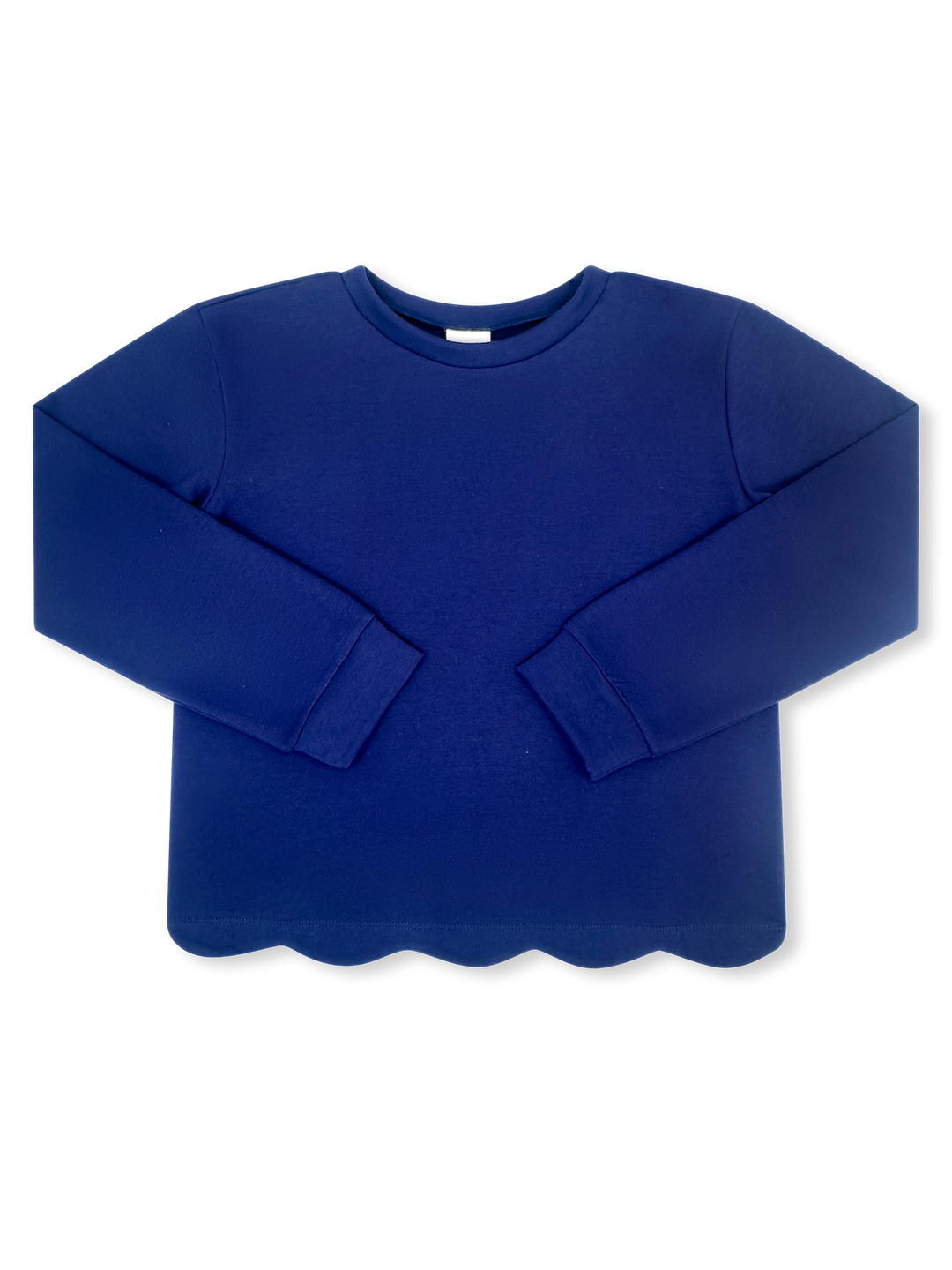 Blue sweatshirt with scalloped hem 