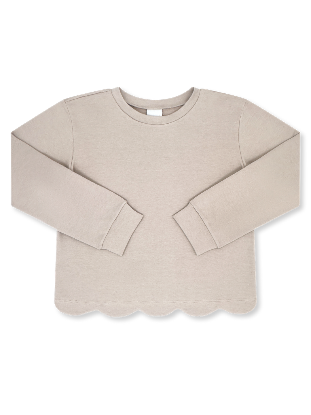 Beige sweatshirt with scallop bottom