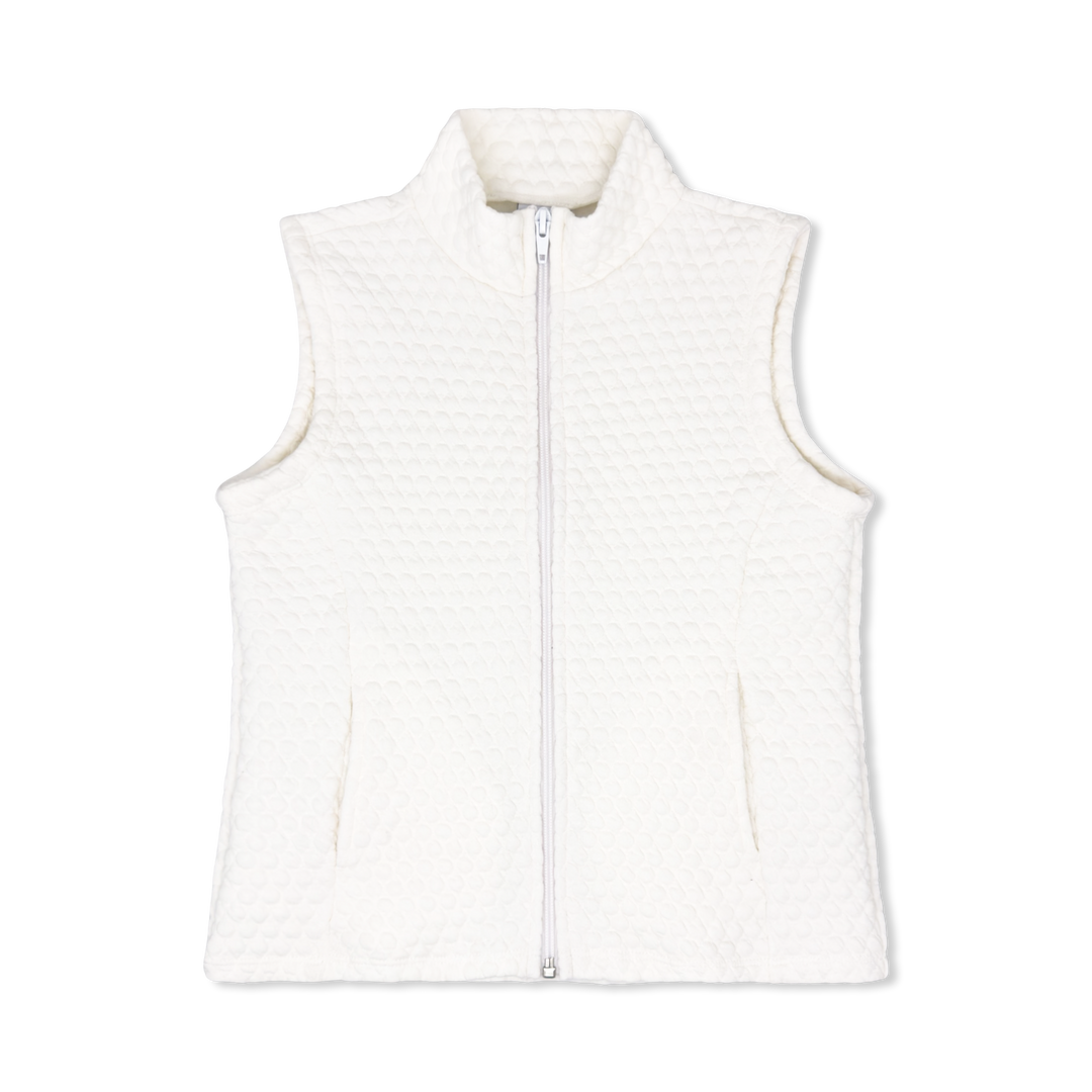 White quilted vest