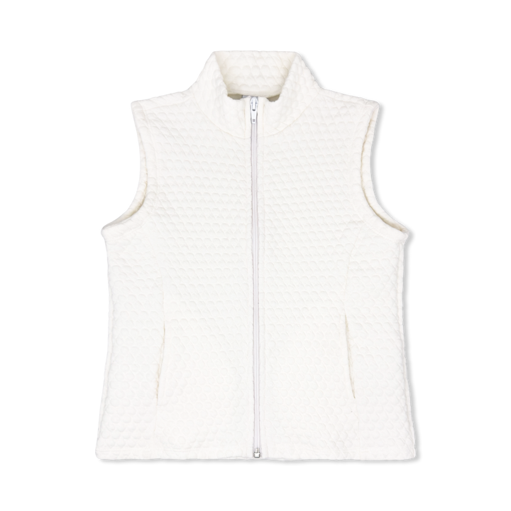 White quilted vest