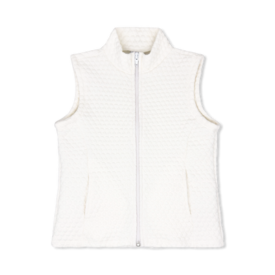 White quilted vest