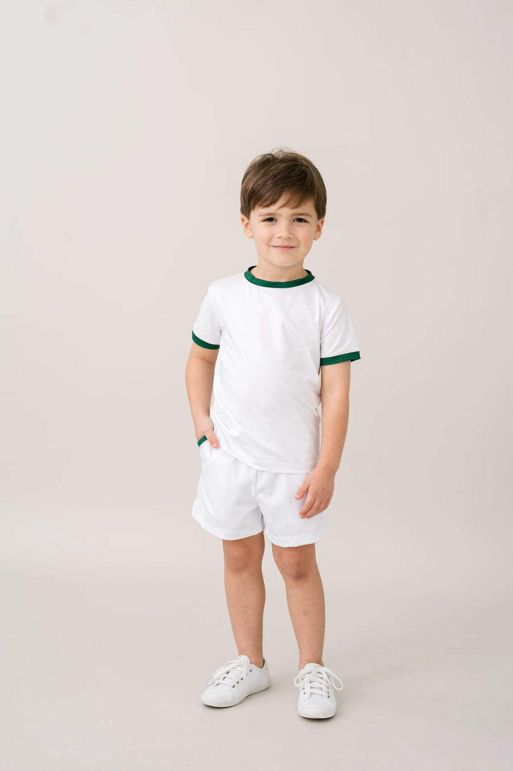 SET Bradley Tee | White & Augusta Green