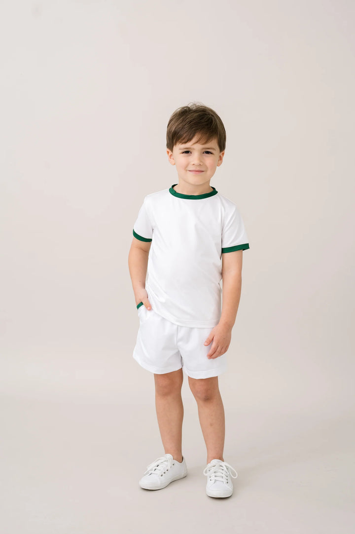 SET Bradley Tee | White & Augusta Green