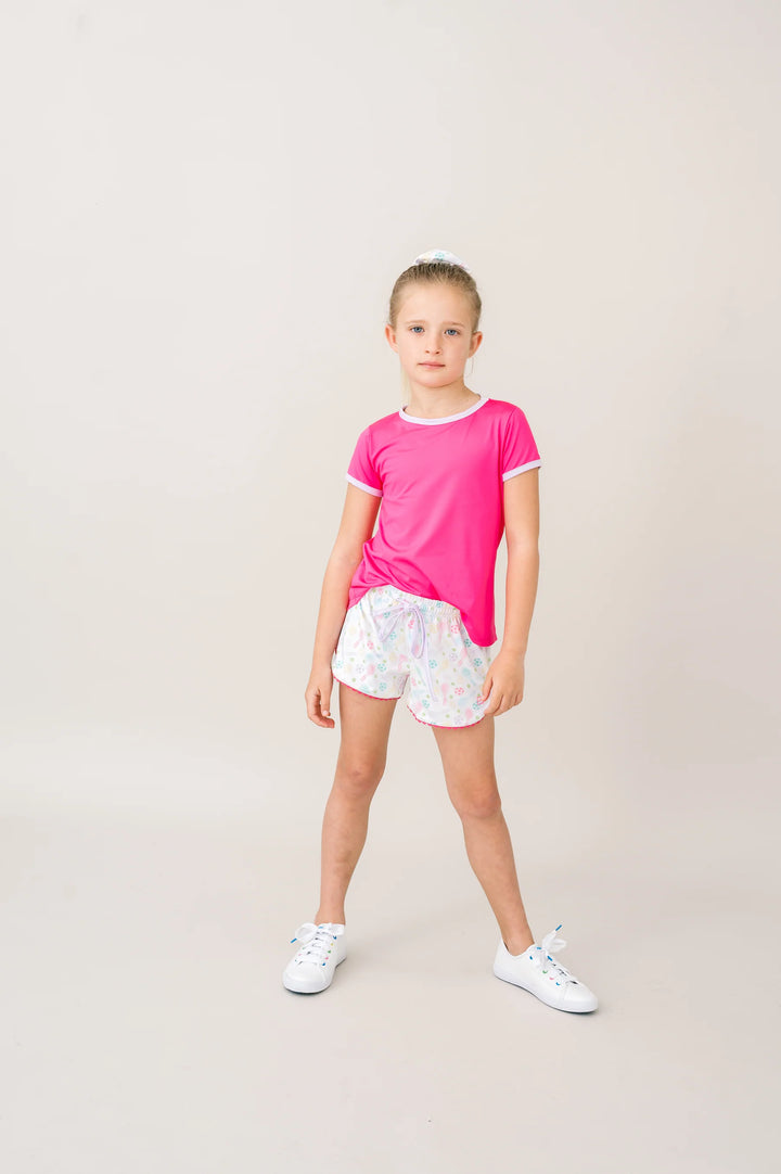 Bridget Basic Tee | Power Pink & Petal Purple (11-12)