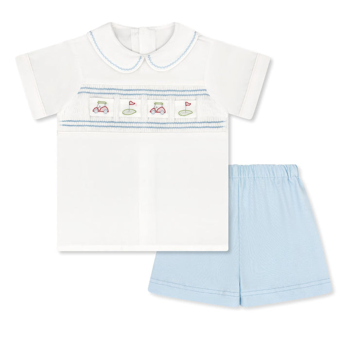 Lullaby Set Noah Ribbon Short Set | White Batiste