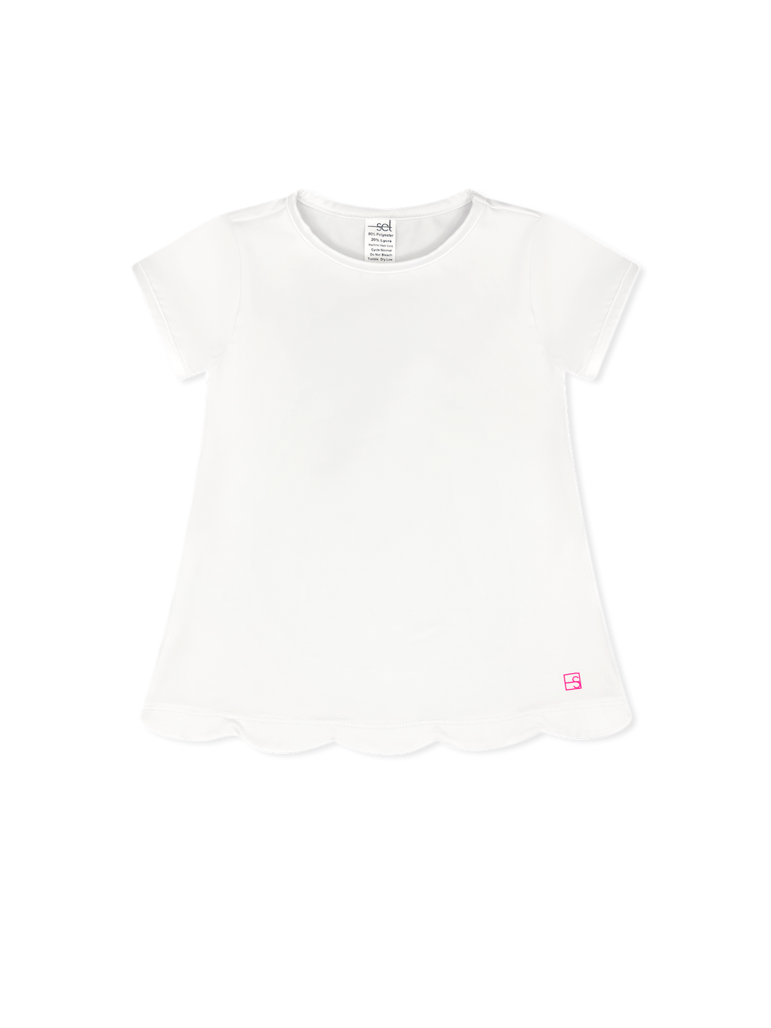 SET Athleisure Bridget Basic T | White Scallop