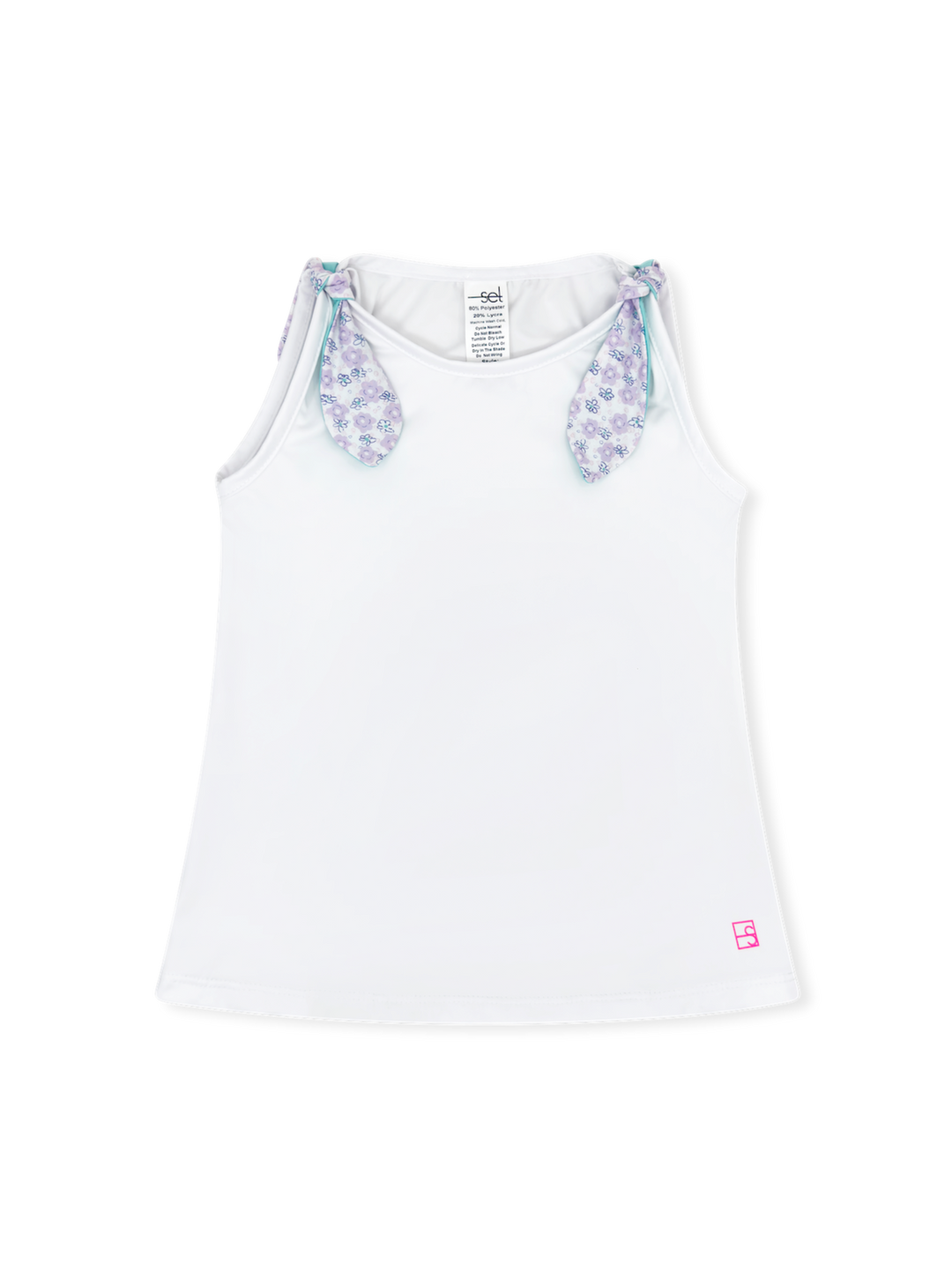 SET Athletics Jessica Tank | White with Blissful Blooms Ties