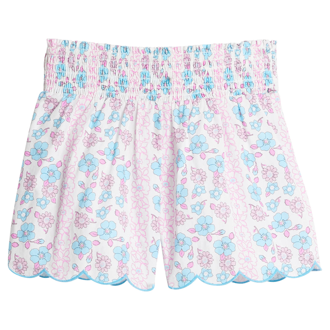 Bisby Shirred Scallop Shorts | Marguerite Floral Pink