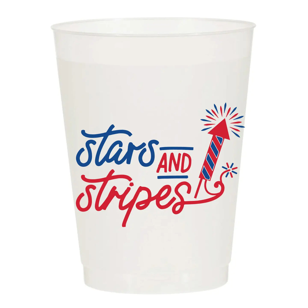 stars and stripes frosted cups