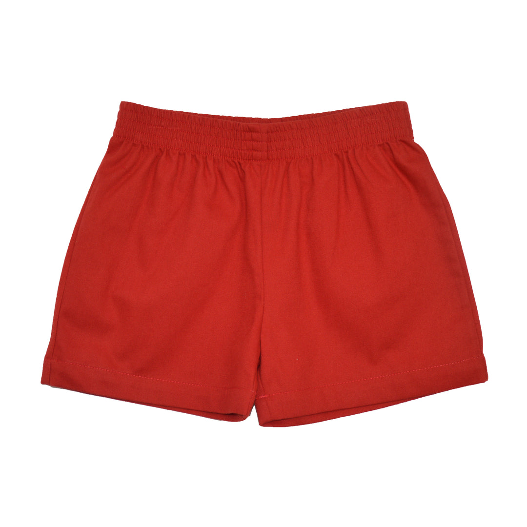 Red shorts on a white background