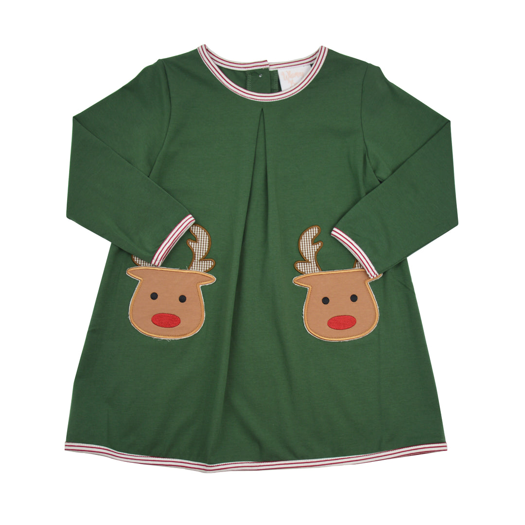 A dark green long-sleeve children&