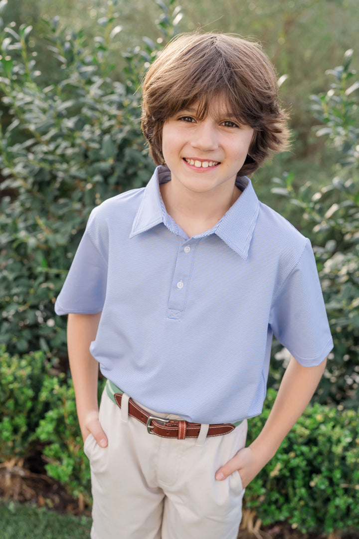 Will Performance Polo | Blue & White Stripe