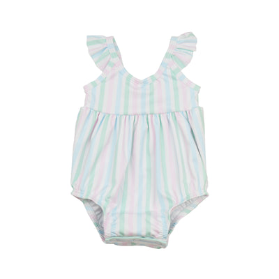 James & Lottie Abby Bubble Swimsuit | Pastel Stripe