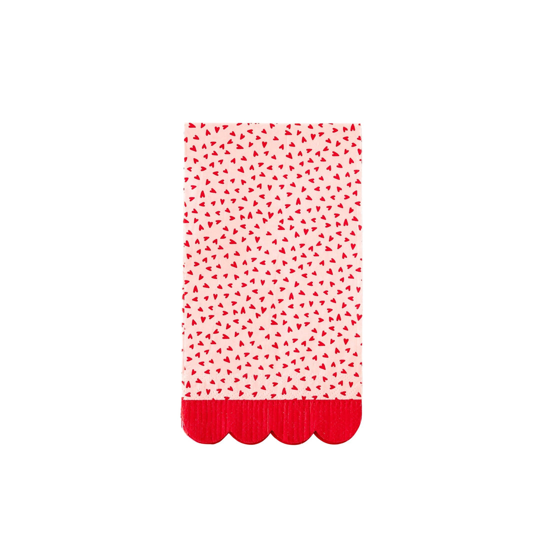 My Mind's Eye Hearts Fringe Scallop Napkins