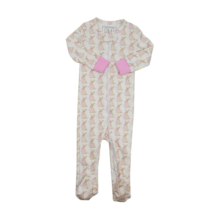 Parker Zipper Pajamas | Easter Bunnies Pink