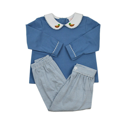 Whimsy Bay Kids Collared Pant Set | Mallard