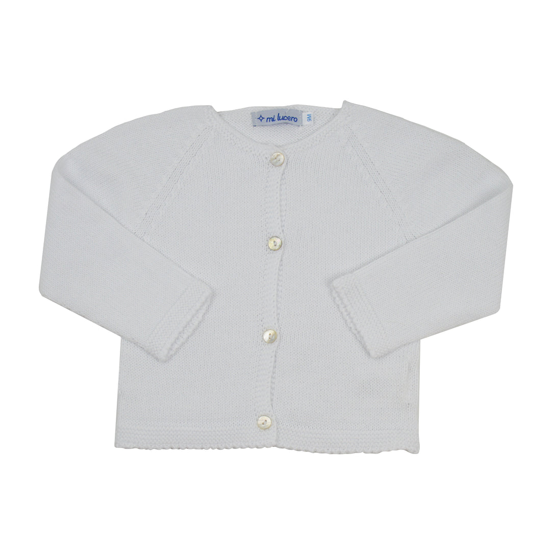 Mi Lucero Four Button Cardigan | White