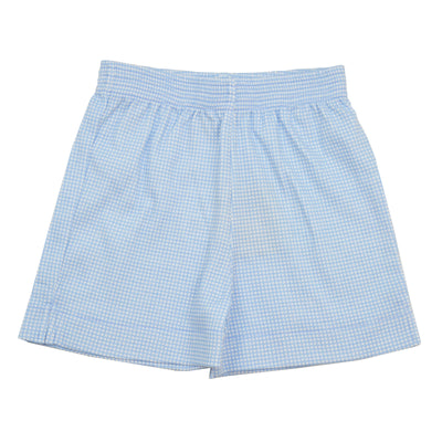 Luigi Gingham Knit Shorts | Light Blue