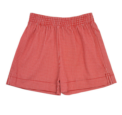 Luigi Gingham Knit Shorts | Red